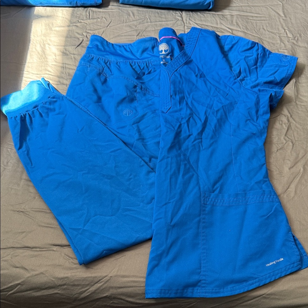 Healing Hands Blue Scrub Set